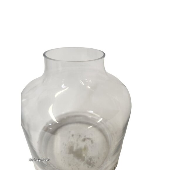 Glass Terrarium with White Concrete Base Modern Rustic Home Decor 8 Inches Tall - Picture 13 of 14